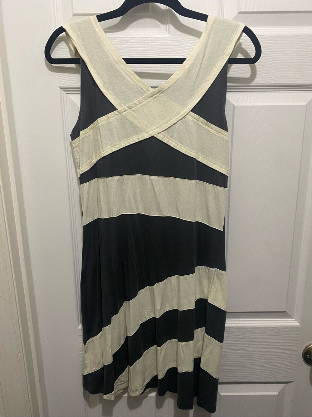 Synergy Organic Clothing Gray and Cream  Striped Dress